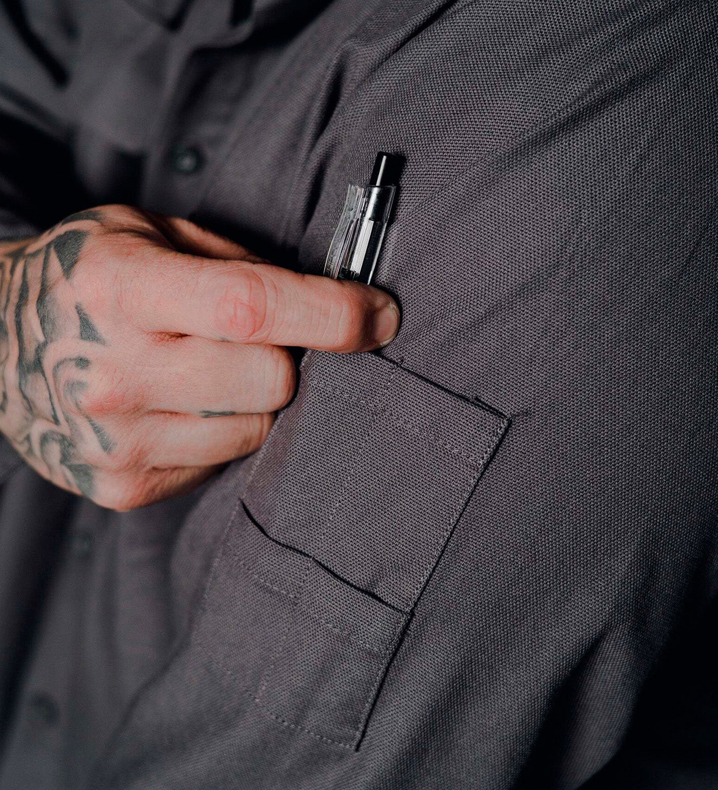 Work Shirt Longsleeve, Grey - Image 3