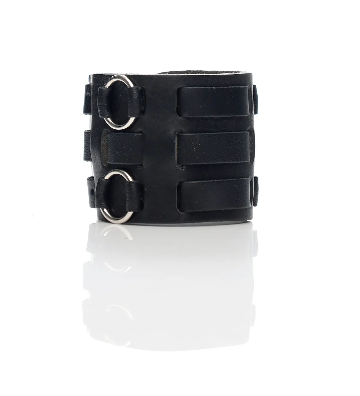 Wrist Cuff W/ Four Rings HCR-22B, Black