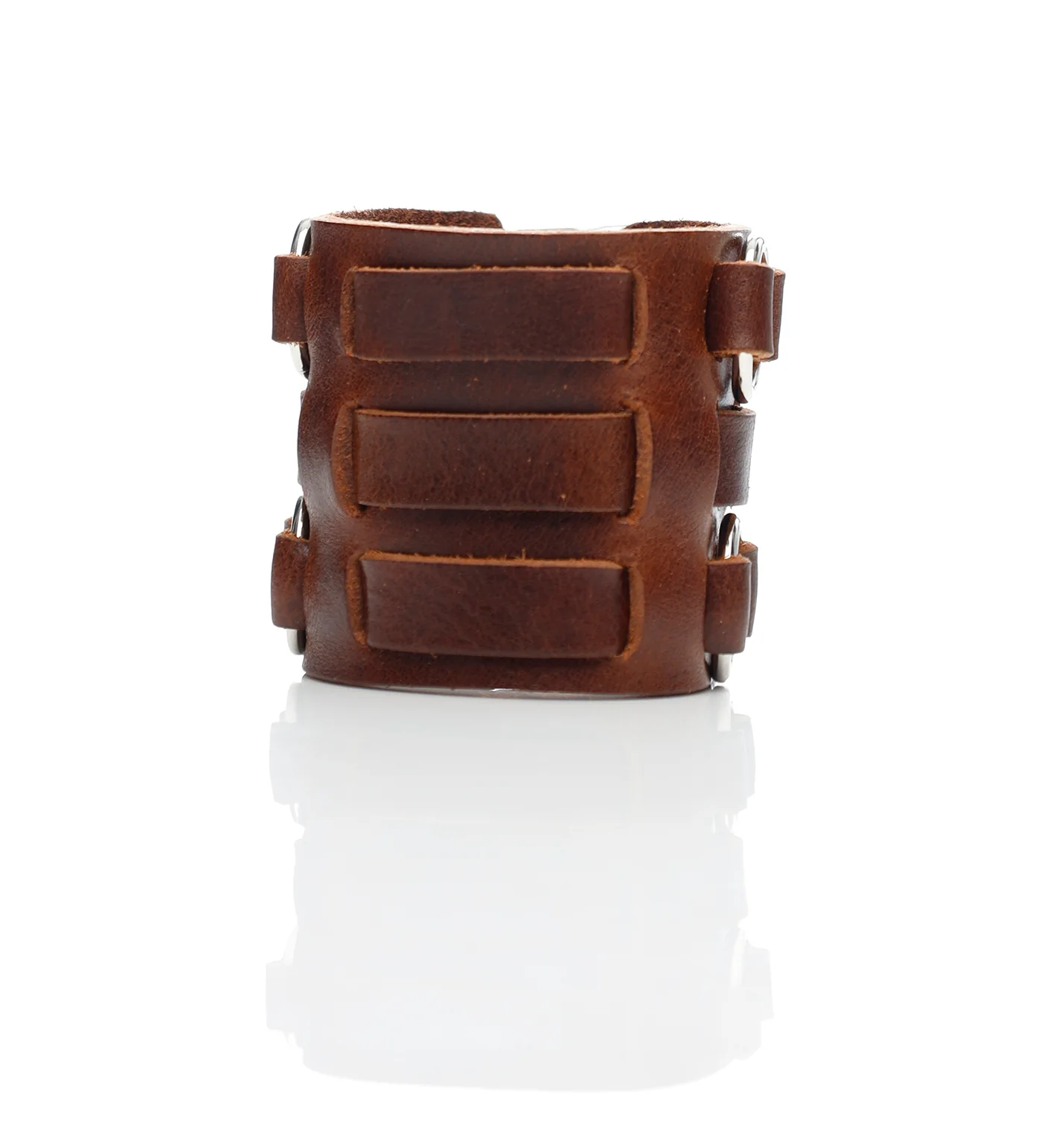 Wrist Cuff W/ Four Rings HCR-22C, Brown