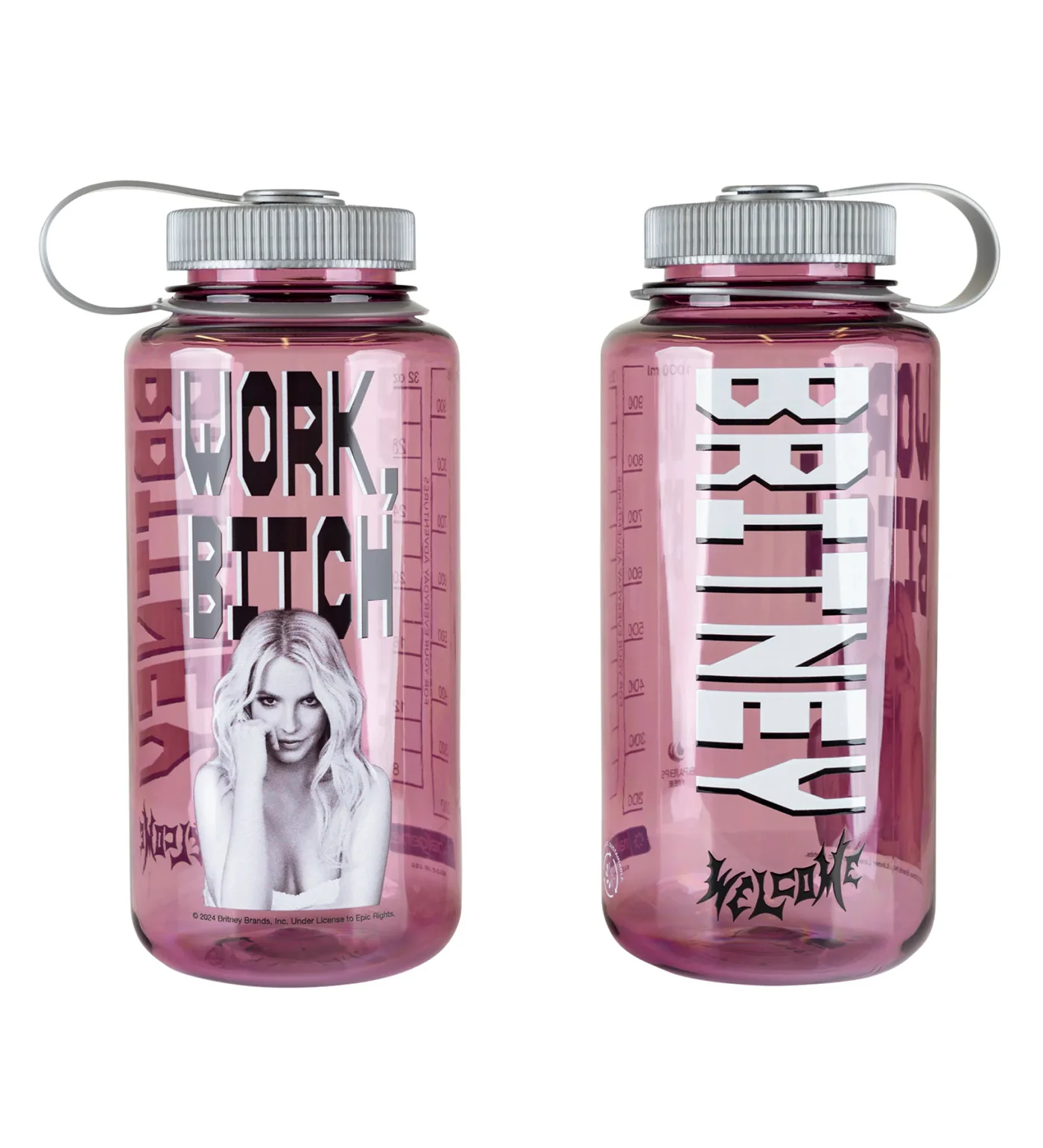 x Britney Spears-Work Bitch Nalgene Water Bottle, Pink